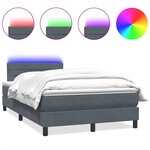 vidaXL Sommier à lattes de lit et matelas et LED gris foncé 120x210cm velours