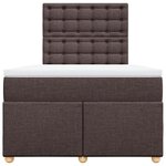 vidaXL Sommier à lattes de lit et matelas marron foncé 120x190cm tissu