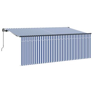 vidaXL Auvent Rétractable Bleu et Blanc 400 x 200 cm