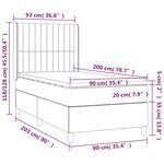 vidaXL Sommier à lattes de lit et matelas Gris clair 90x200 cm Velours