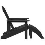 vidaXL Chaise Adirondack avec repose-pieds noire HDPE