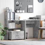 vidaXL Cabinet à tiroirs Gris béton Béton Moyen Portes