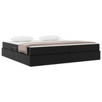 vidaXL Lit avec rangement et matelas avec matelas Noir 200 x 200 cm