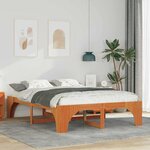 vidaXL Cadre de lit surélevé Marron 150 x 200 cm Bois massif en pin
