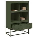 vidaXL Buffet haut vert olive 68x39 x111 5 cm acier