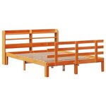 vidaXL Cadre de lit et tête de lit sans matelas cire marron 120x190 cm