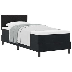 vidaXL Lit à ressorts avec matelas Noir 80 x 200 cm Velours