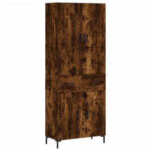 vidaXL Buffet haut Chêne fumé 69 5x34x180 cm Bois d'ingénierie