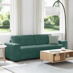 vidaXL Canapé avec coussin Vert foncé Velours