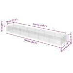 vidaXL Lit surélevé à gabion Acier galvanisé 540x90x50 cm