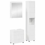 vidaXL Ensemble de mobilier de salle de bain TULUM Blanc brillant