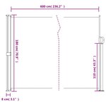 vidaXL Auvent latéral rétractable bleu 180x600 cm