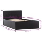 vidaXL Cadre de lit à rangement hydraulique Noir Similicuir 100x200 cm