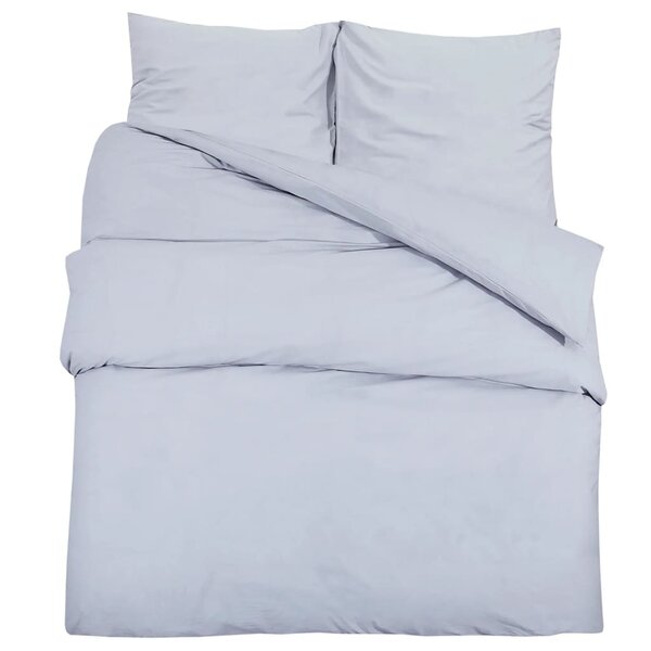 vidaXL Ensemble de housse de couette Gris 200x220 cm Coton