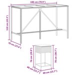 vidaXL Ensemble de bar de jardin 9 Pièces avec coussins gris poly rotin