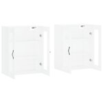 vidaXL Armoires murales 2 Pièces blanc bois d'ingénierie