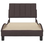 vidaXL Cadre de lit sans matelas Hanko marron foncé 80x200 cm tissu