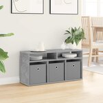 vidaXL Basboard avec tiroir Gris béton 87 x 27 5 x 43 cm
