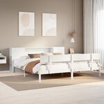 vidaXL Lit bibliothèque sans matelas blanc 180x200 cm bois pin massif