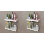 vidaXL Étagères murales 4 Pièces Blanc 40 cm