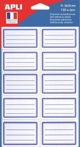 120 Étiquettes Ecolier 36X56 mm