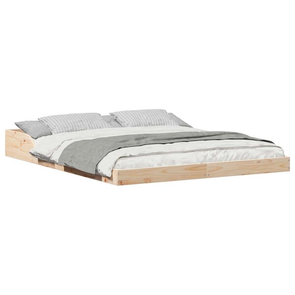 vidaXL Cadre de lit Marron 160 x 220 cm Pin massif