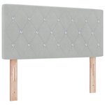 vidaXL Tête de lit LED avec bandes LED Gris clair 100 cm Velours