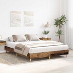 vidaXL Cadre de lit sans matelas vieux bois 150x200 cm bois ingénierie