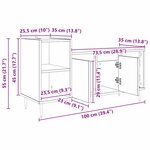 vidaXL Meuble TV Bois Ancien 100 x 35 x 55 cm Bois d'ingénierie
