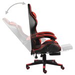 vidaXL Fauteuil de jeux vidéo et repose-pied Noir et rouge Similicuir