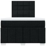 vidaXL Sommier à lattes de lit avec matelas noir 120x190 cm tissu