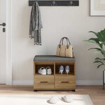 vidaXL Banc d'entrée avec coussin Chêne artisanal 60 x 38 x 46 cm