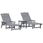 vidaXL Transat 3 Pièces Gris clair Polyéthylène