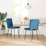 vidaXL Chaises à manger lot de 2 Bleu Velours