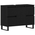 Meuble sous lavabo vidaXL Noir Chêne 80x33x60 cm Bois d'ingénierie
