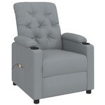 vidaXL Fauteuil de massage Gris clair Tissu