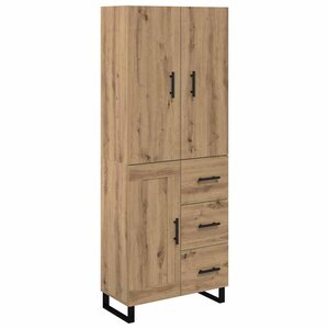 vidaXL Haut Armoire 2 Pièces Chêne artisanal Bois Aggloméré et Verre