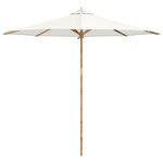 vidaXL Parasol de jardin Ø 270 x 260 cm Bambou Rond Crème blanc