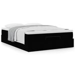 VidaXL Cadre de lit ottoman avec matelas noir 140x200 cm tissu
