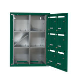 Bloc collectif Leabox 2x3  grade 3  simple face  intérieur  fixation murale  vert mousse ral 6005 finition brillante