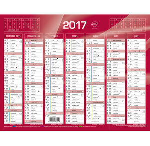 Calendrier Banque 27X21 FR rouge 27x21 cm Quovadis