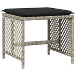 vidaXL Tabourets de jardin et coussins lot de 4 gris clair 41x41x36 cm