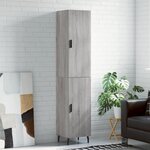 vidaXL Buffet haut Sonoma gris 34 5x34x180 cm Bois d'ingénierie