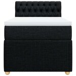 vidaXL Sommier à lattes de lit avec matelas Noir 90x200 cm Tissu