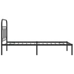 vidaXL Cadre de lit métal avec tête de lit noir 80x200 cm