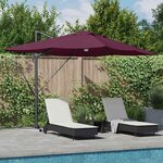 vidaXL Parasol Roma à Bras Déporté Rouge  Noir 352 x 251 x 265 cm