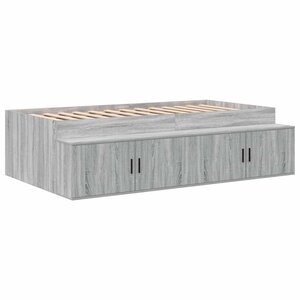 vidaXL Cadre de lit avec rangement Sonoma gris 100 x 200 cm