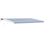 vidaXL Store rétractable manuel avec LEDs Bleu et Blanc 4 × 3 m