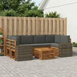 vidaXL Ensemble de canapés d'extérieur 7 Pièces Naturel et Anthracite