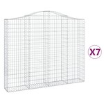 vidaXL Paniers à gabions arqués 7 Pièces 200x30x160/180 cm Fer galvanisé